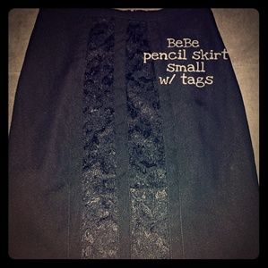 BeBe Satin & Lace Pencil Skirt/ Size 00
